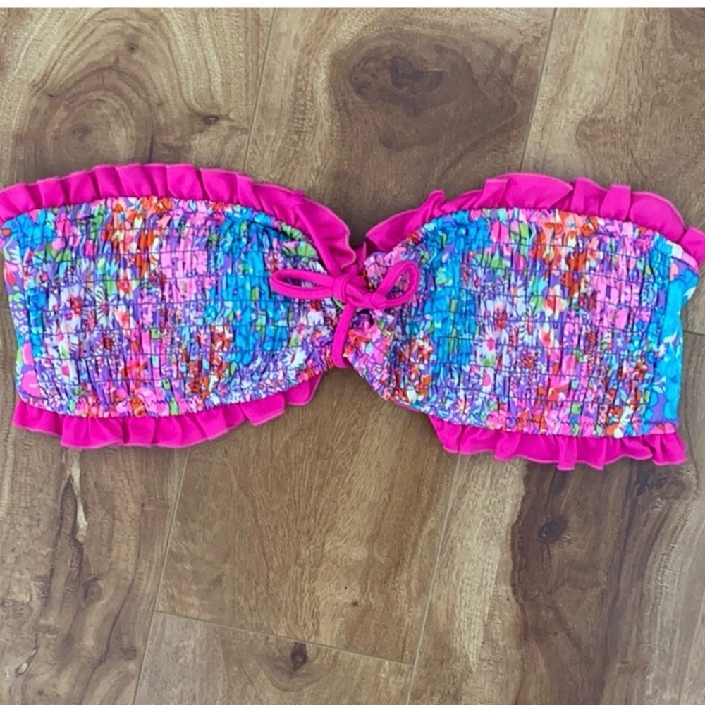 Victoria secret floral smocked bikini top